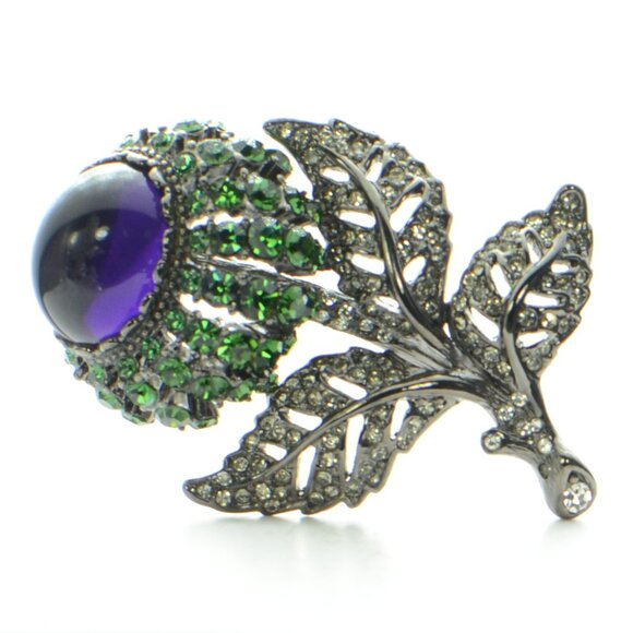 Vintage Kenneth Jay Lane KJL Crystal Flower Pin Brooch - Picture 1 of 9